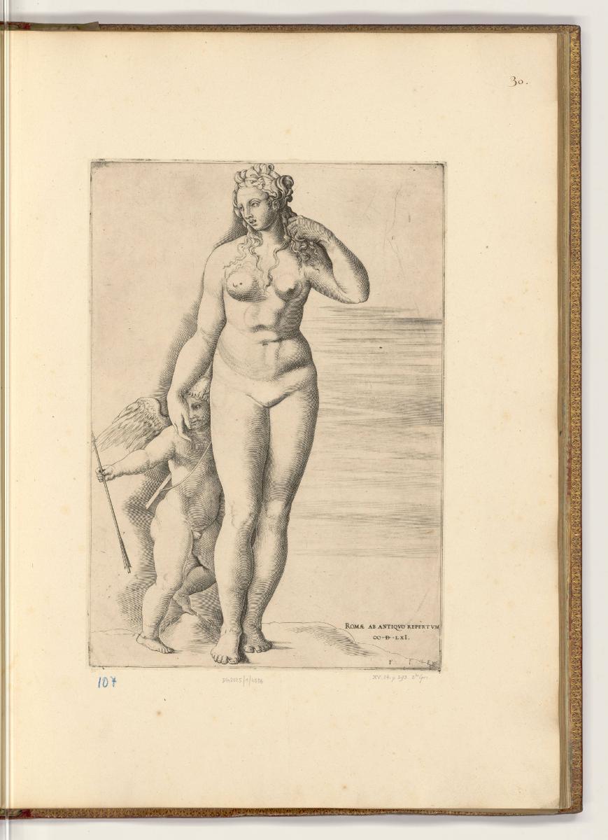 Druckgrafiken von Enea Vico, Venus und Amor, Inv. Nr.: HB34, HB34/30