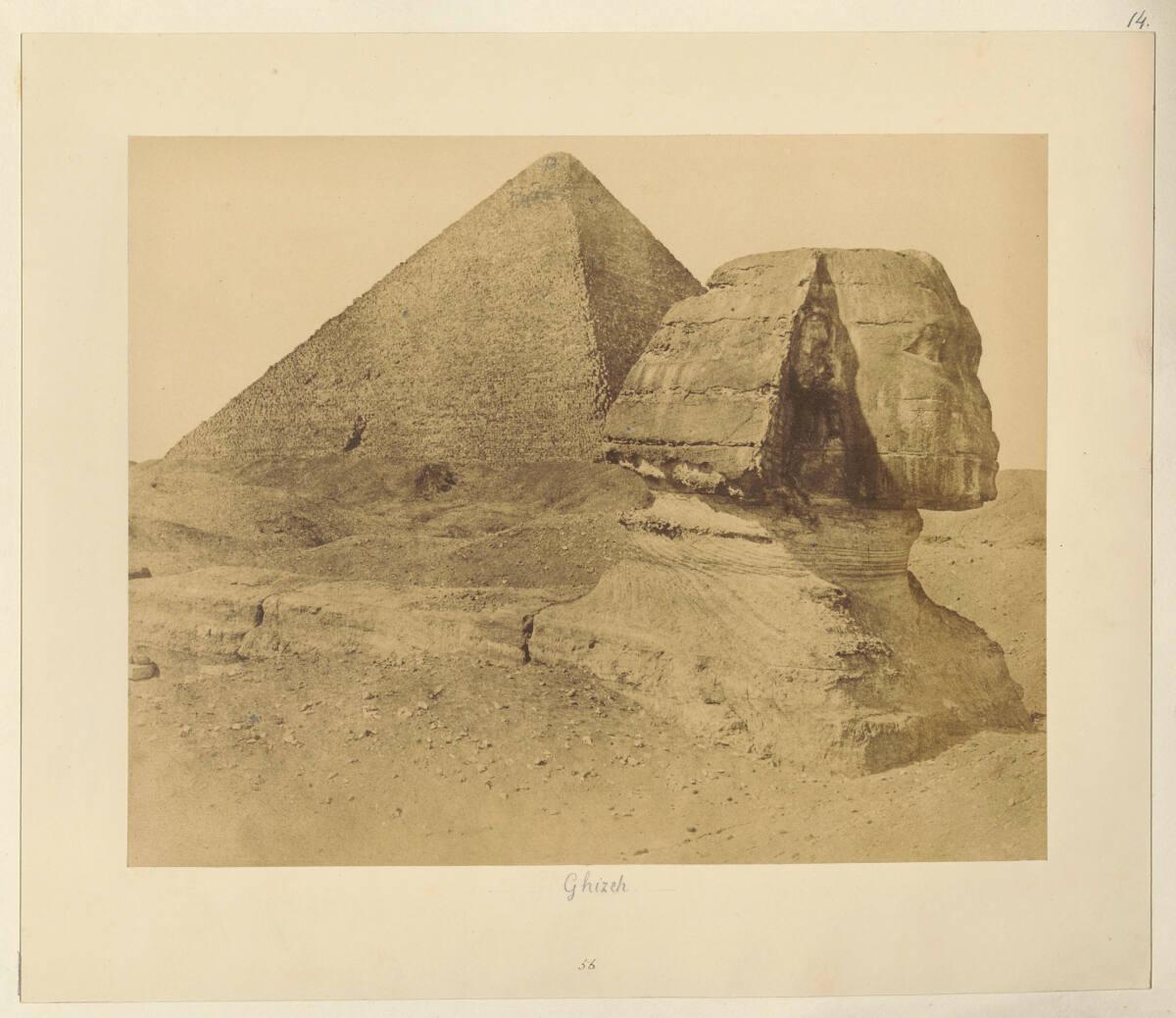 Robert Murray, Giza mit Sphinx, dahinter die Cheopspyramide, Inv. Nr.: Foto2002/35/14