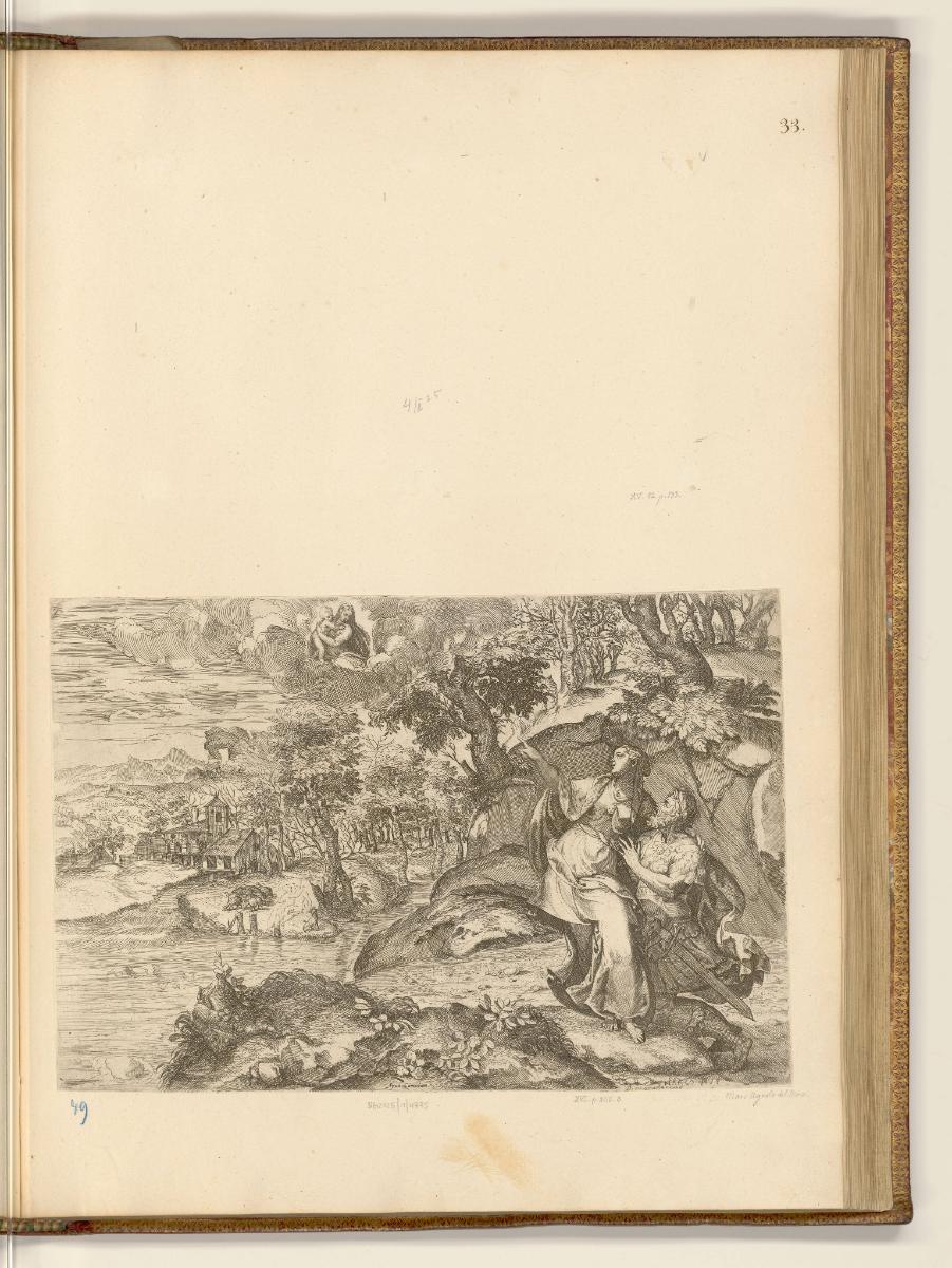 Druckgrafiken von Giulio Bonasone, Augustus und die Tiburtinische Sibylle, Inv. Nr.: HB35, HB35…