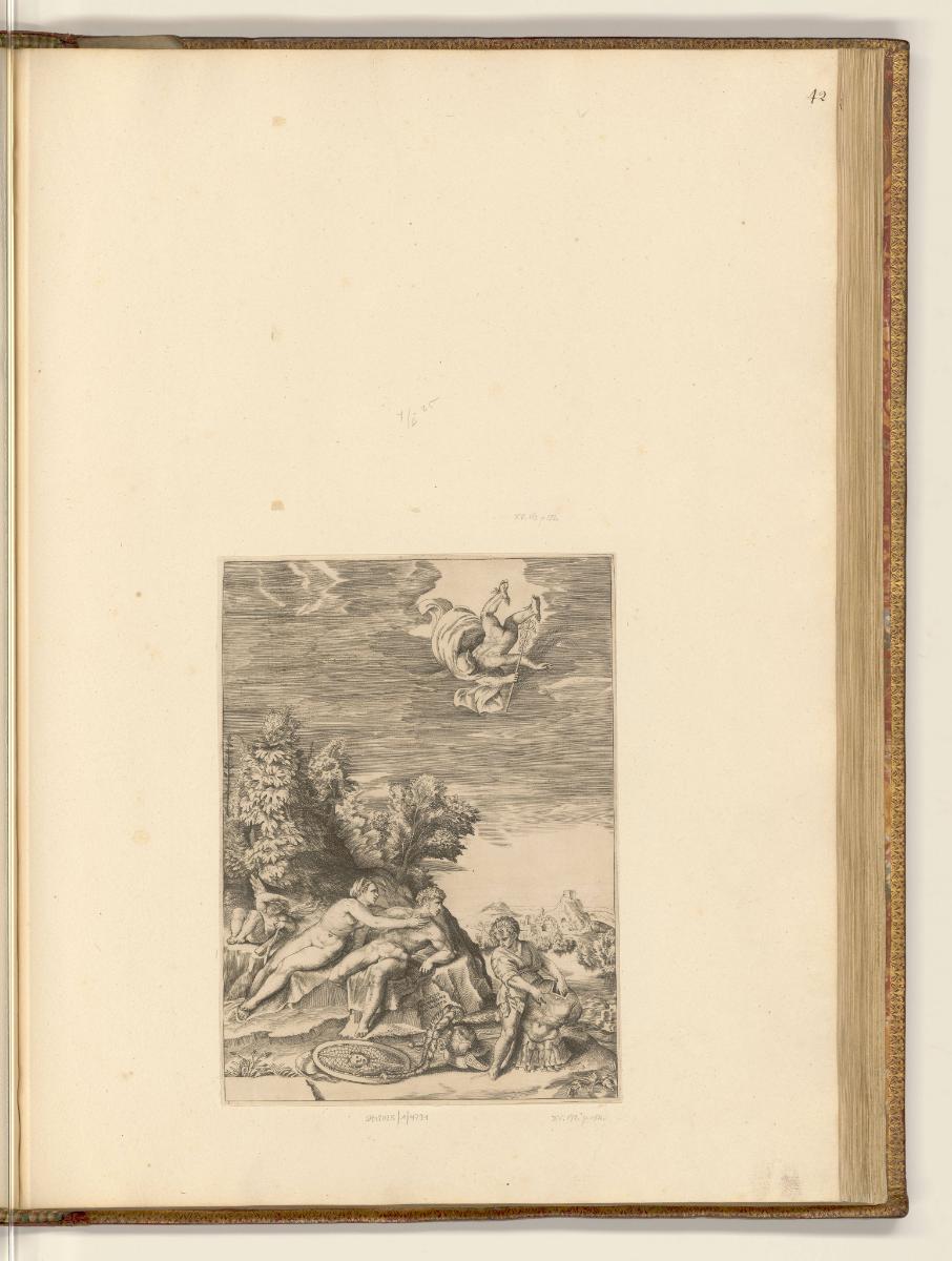 Druckgrafiken von Giulio Bonasone, Calypso und Odysseus, Inv. Nr.: HB35, HB35/42