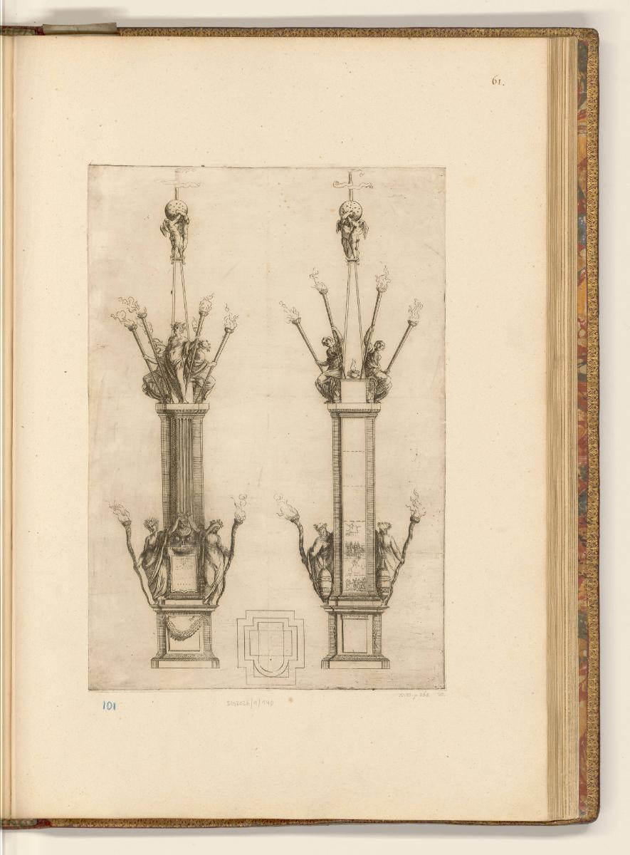 Druckgrafiken von und nach Ludovico und Annibale Carracci, Ephemere Architektur für das Begräbn…