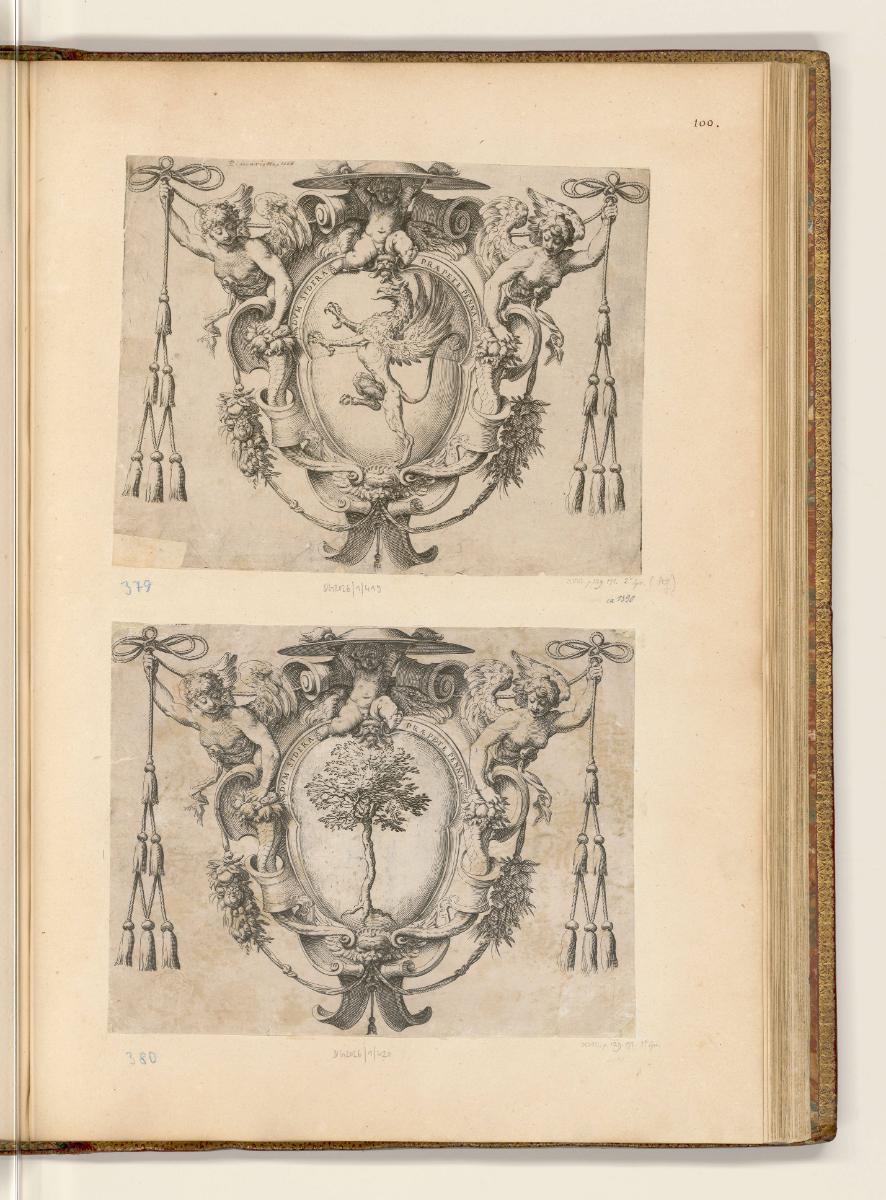 Druckgrafiken von und nach Agostino Carracci, Wappen der Franciotti; Wappen des Giovanni Antoni…