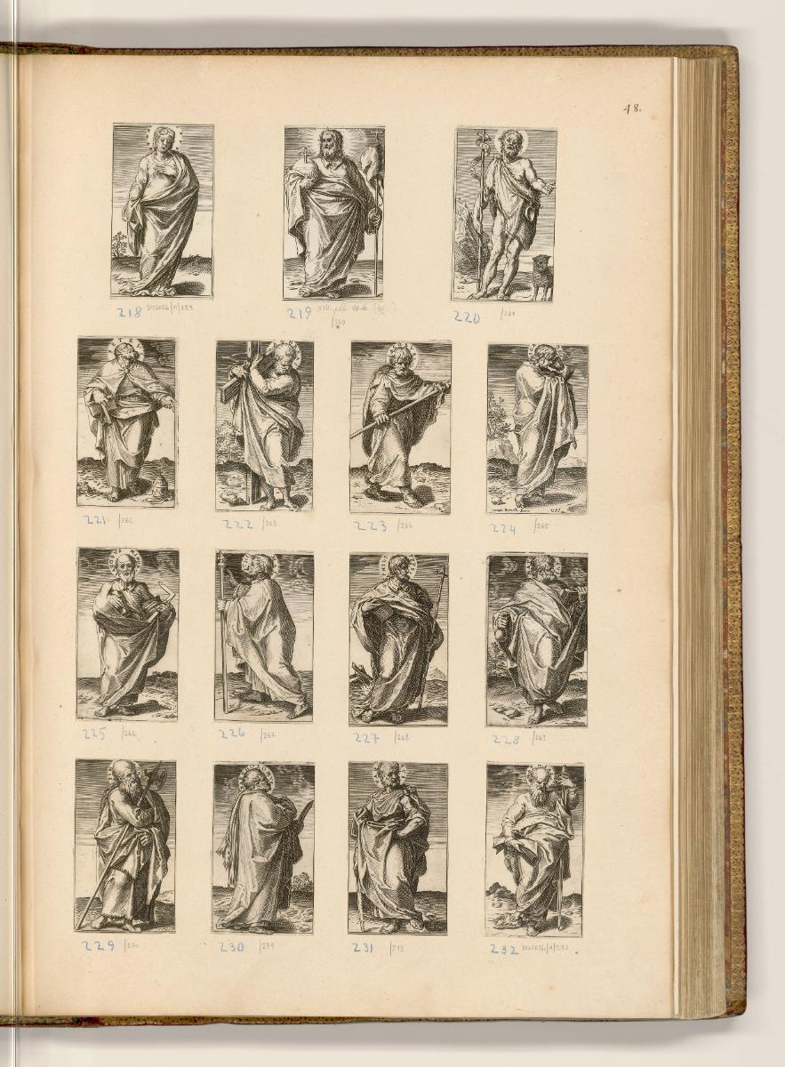 Druckgrafiken von und nach Agostino Carracci, Maria, Christus, Johannes der Täufer und Apostel,…