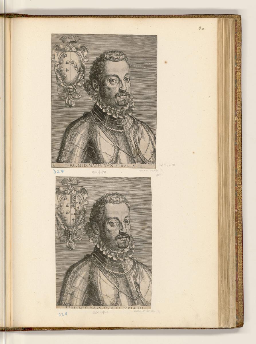 Druckgrafiken von und nach Agostino Carracci, Porträt Ferdinando I. de’ Medici, Inv. Nr.: HB36(…
