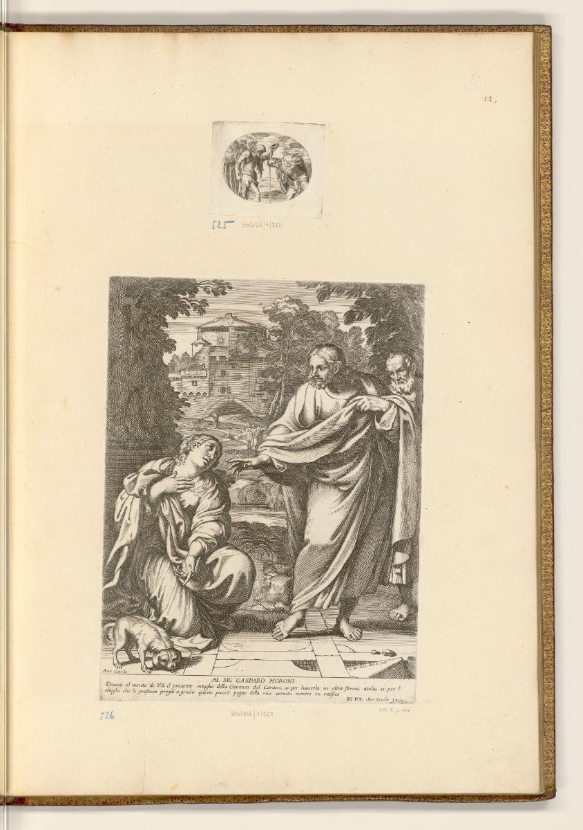 Druckgrafiken nach Annibale und Agostino Carracci, Taufe Christi; Christus und die kanaanäische…