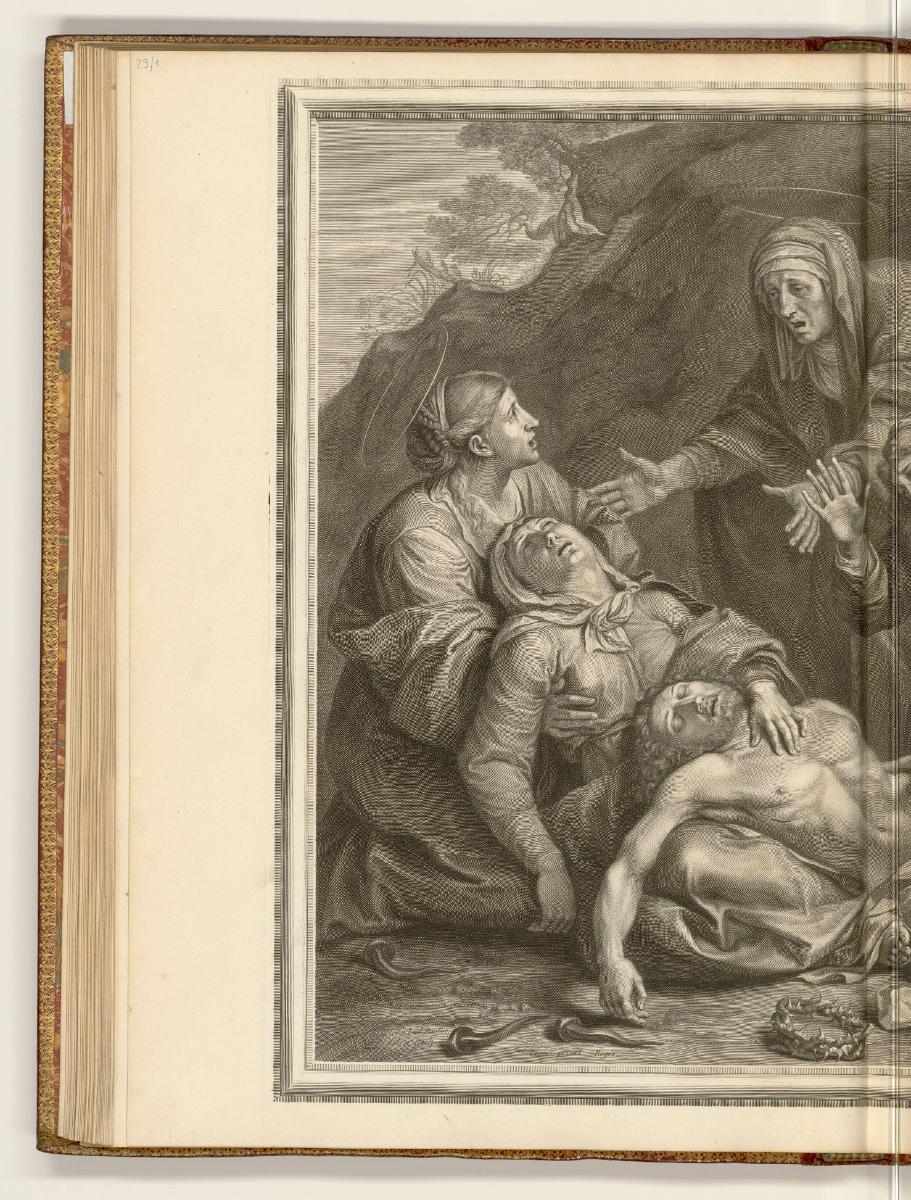Druckgrafiken nach Annibale und Agostino Carracci, Beweinung Christi (linker Teil), Inv. Nr.: H…