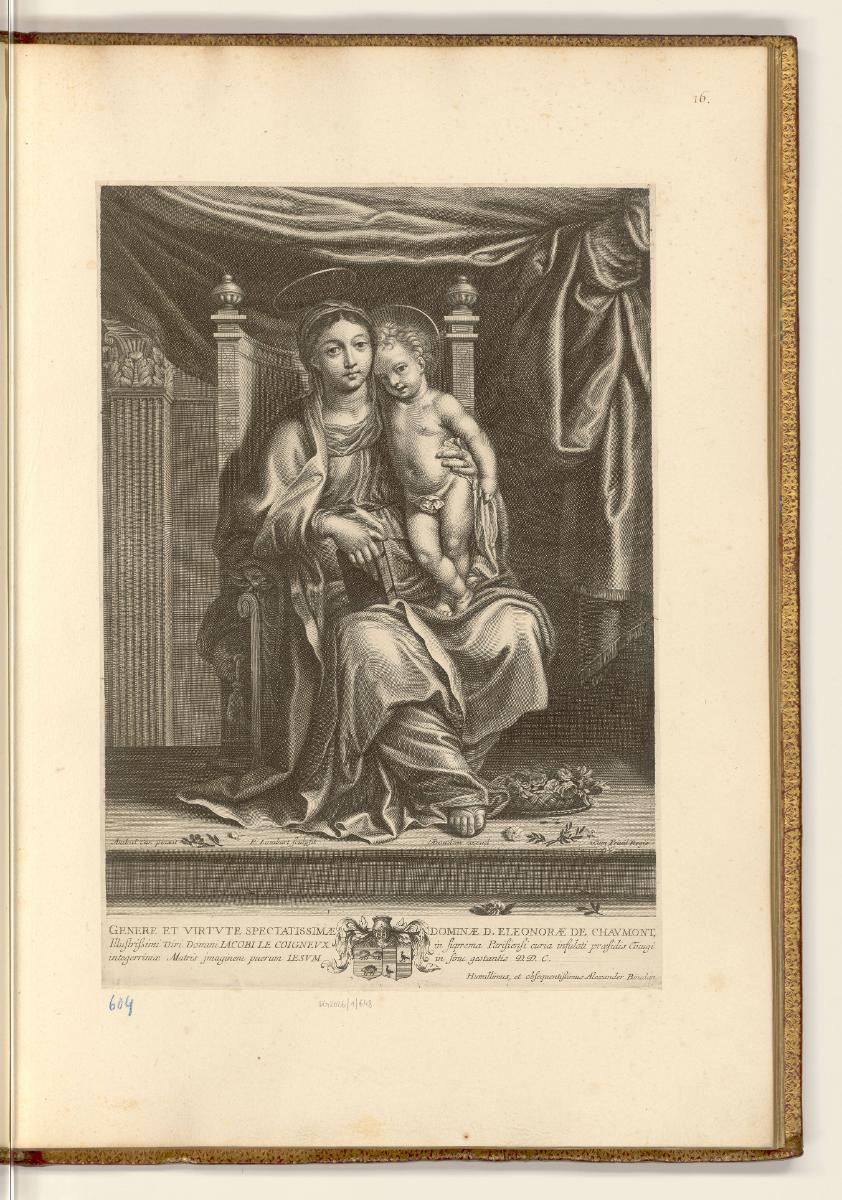 Druckgrafiken nach Werken von Annibale und Agostino Carracci, Thronende Maria mit Kind, Inv. Nr…