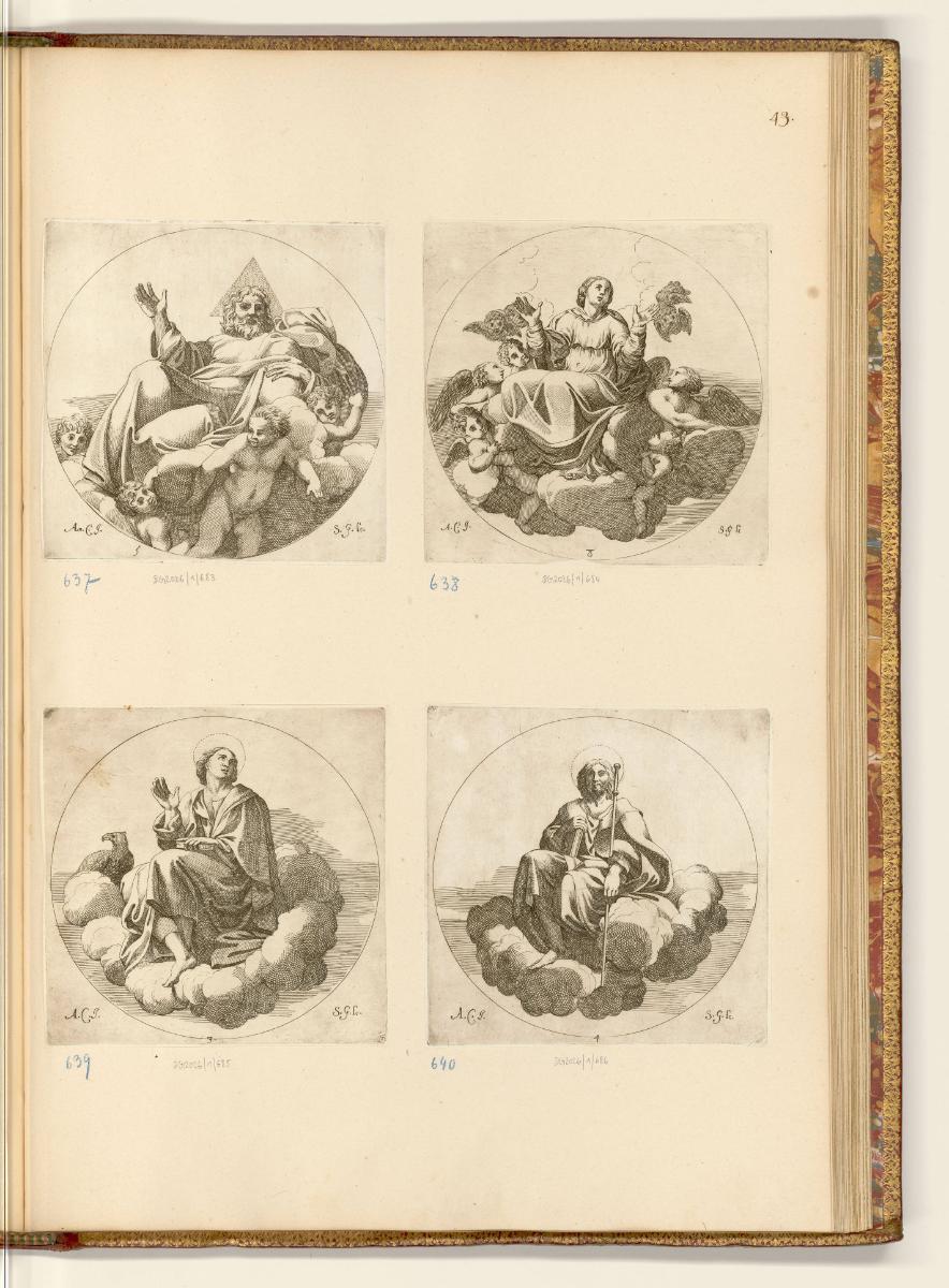 Druckgrafiken nach Werken von Annibale und Agostino Carracci, Freskos in der Kapelle des Juan E…