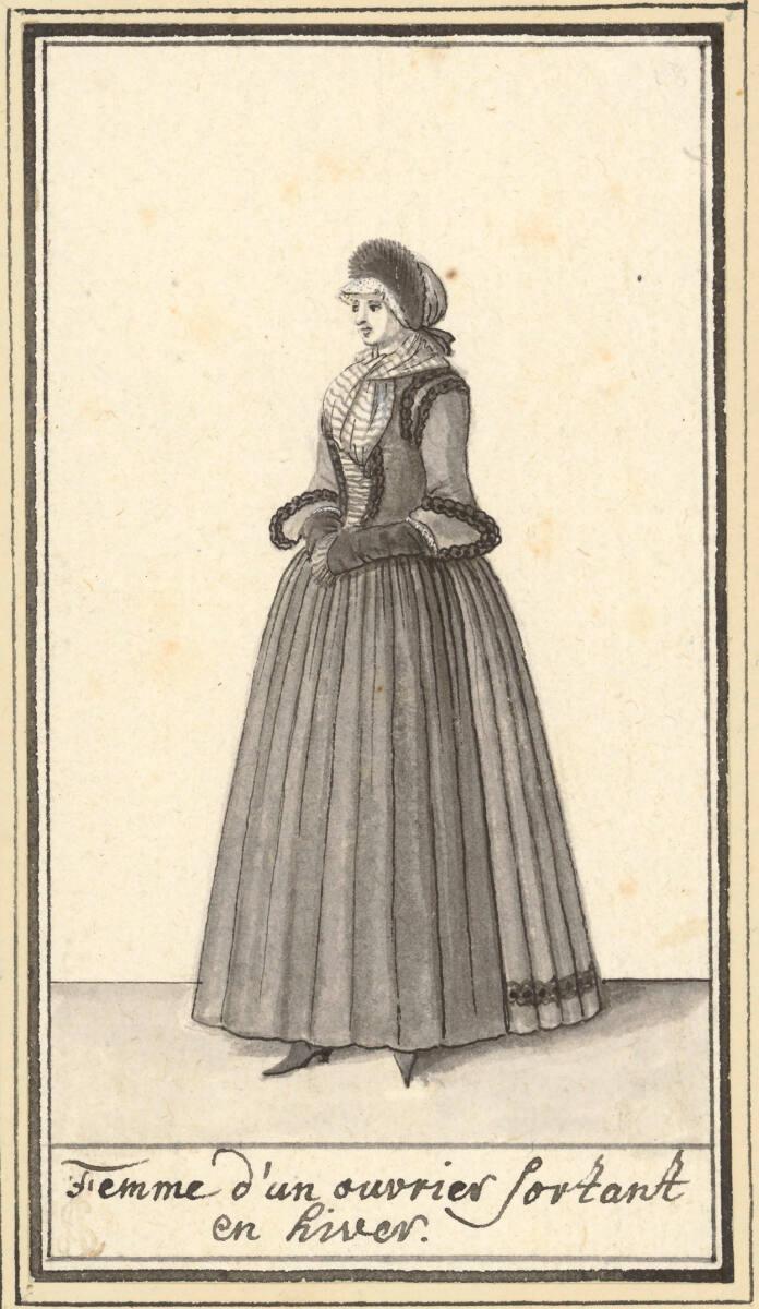 Katharina Sperling, Moden der Stadt Augsburg (36 Kostümblattentwürfe): Femme d'un ouvrier sorta…