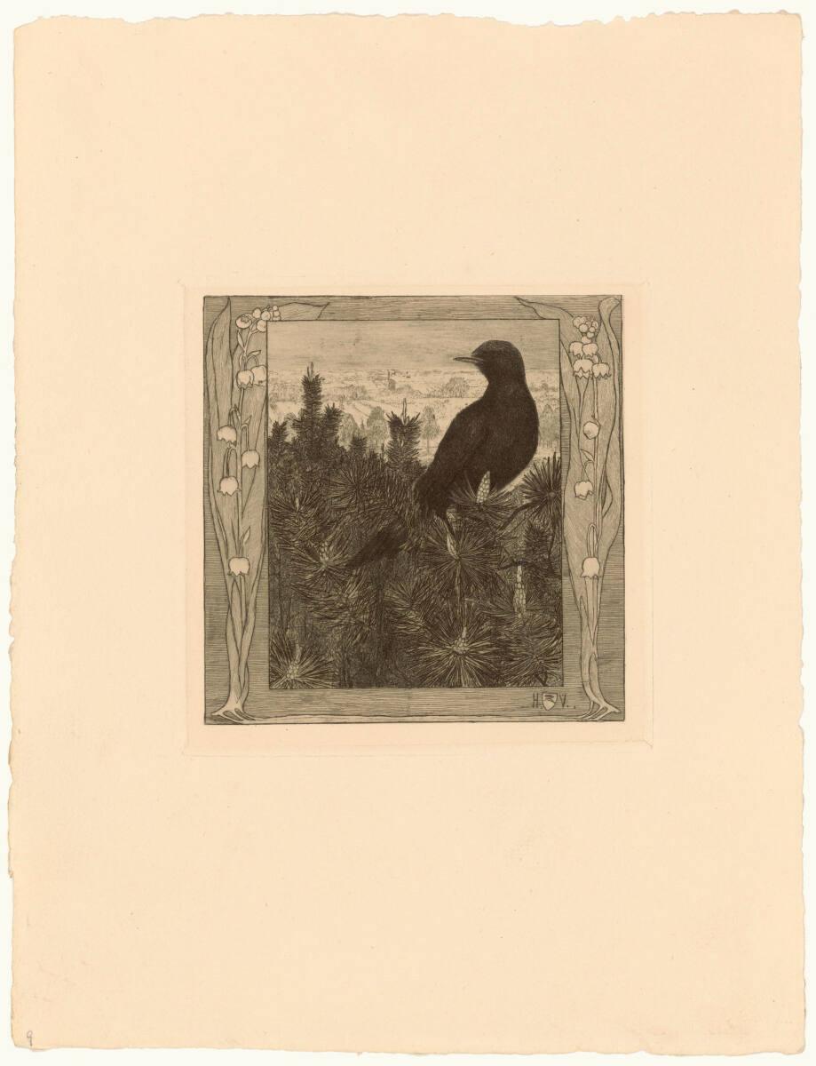 Heinrich Johann Vogeler, Die Amsel, Inv. Nr.: DG2005/10897/9