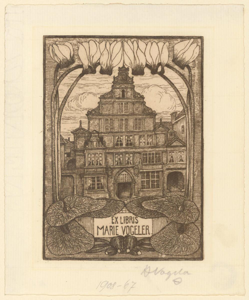 Heinrich Johann Vogeler, "EX LIBRIS | MARIE VOGELER.", Inv. Nr.: DG1908/67