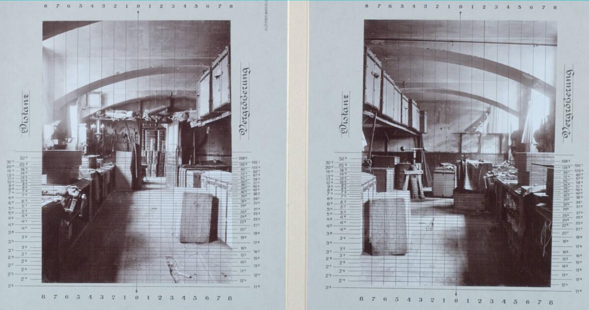 Franz Eichberg, Zwei kriminalistische Tatbestandsaufnahmen von der Werkstatt eines Kofferbauers…