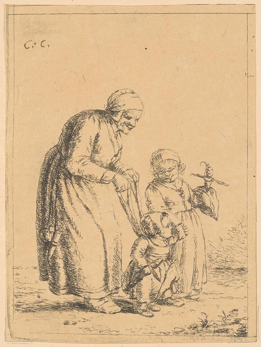 Mutter bringt Kind das Laufen bei, Inv. Nr.: DG2026/1/1240