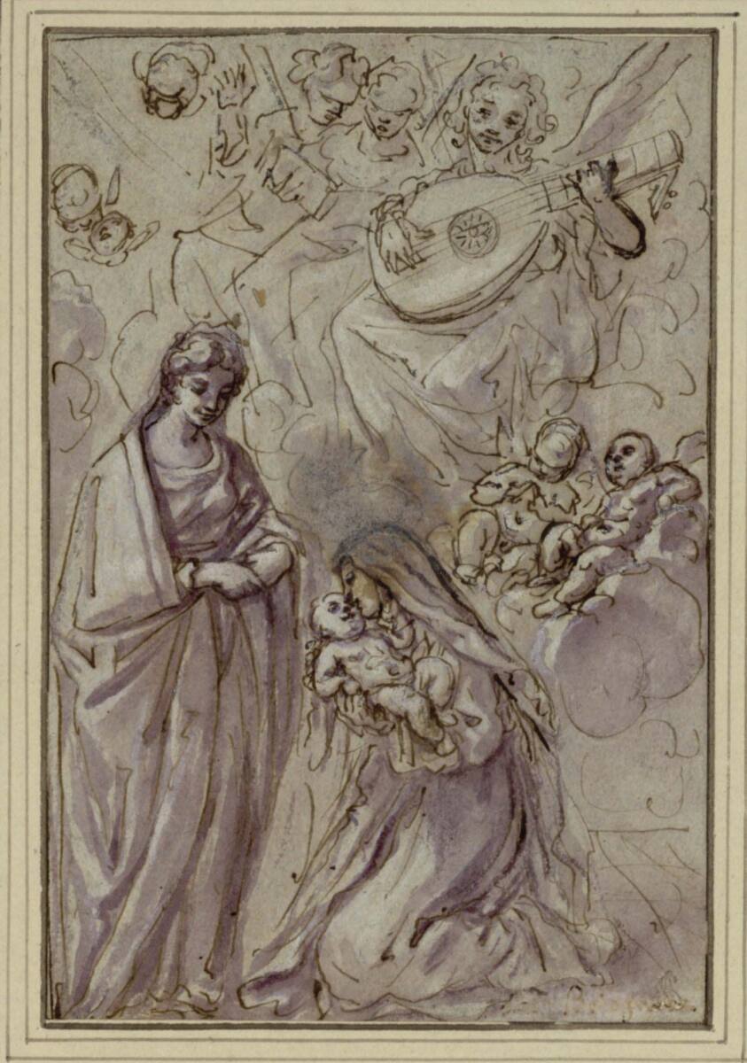 Maria gibt der heiligen Katharina von Siena das Christuskind in die Arme, FrancescoBrizio