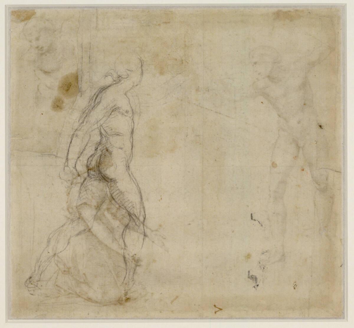 Raffaello Santi, Studie zum Henker im Urteil Salomos (Studie für das Deckenfresko, Stanza della…