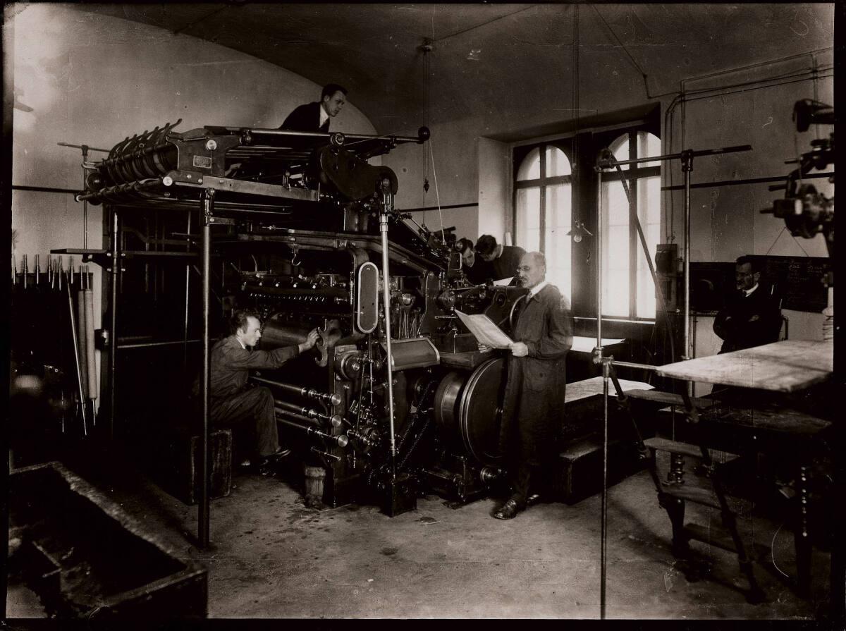 Anonym, Interieur der Graphischen Lehr- und Versuchsanstalt: Druckerei, Inv. Nr.: FotoGLV2000/1…
