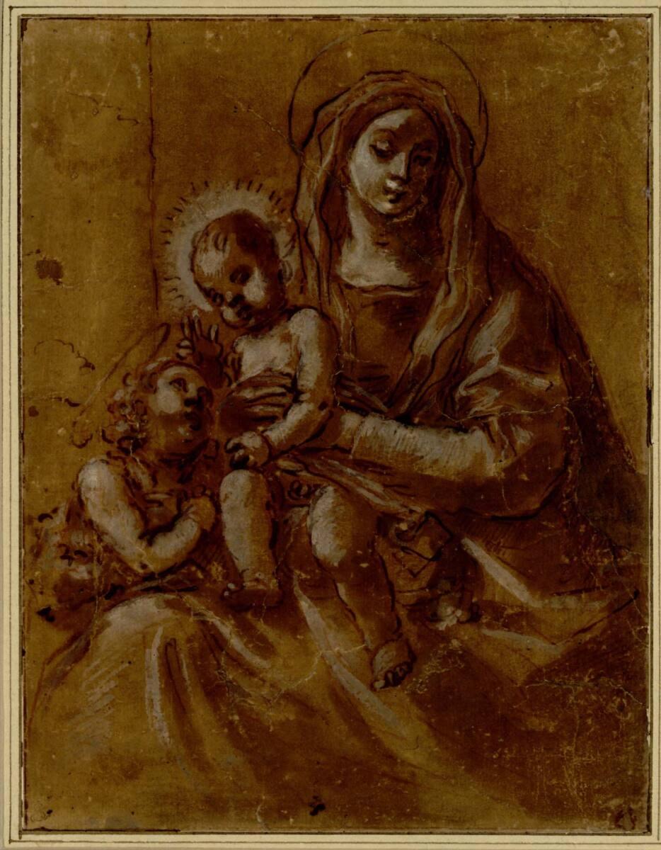 Giacomo Cavedone, Madonna mit Kind und dem Johannesknaben, Inv. Nr.: 2269
