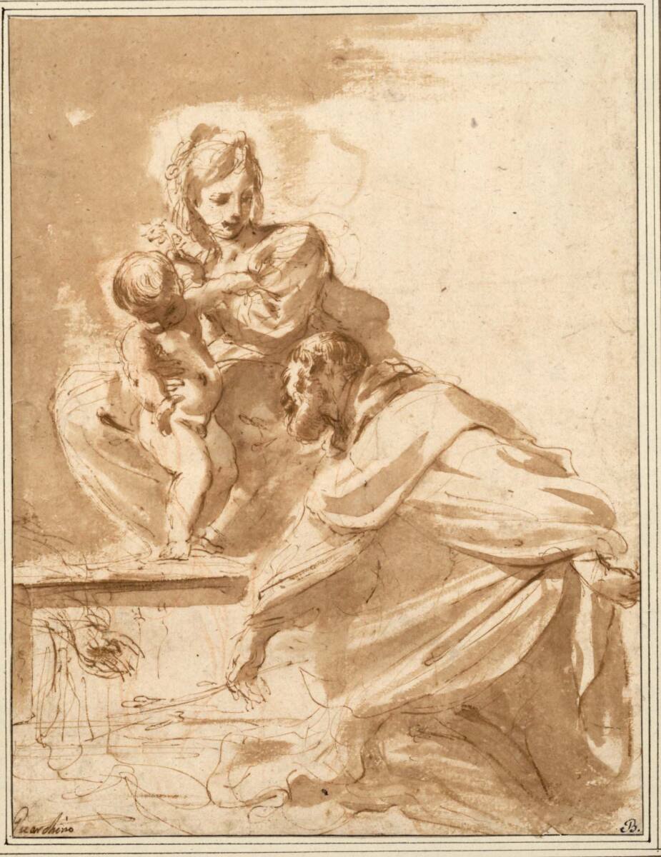 Muttergottes mit Kind und einem knienden Heiligen, Guercino