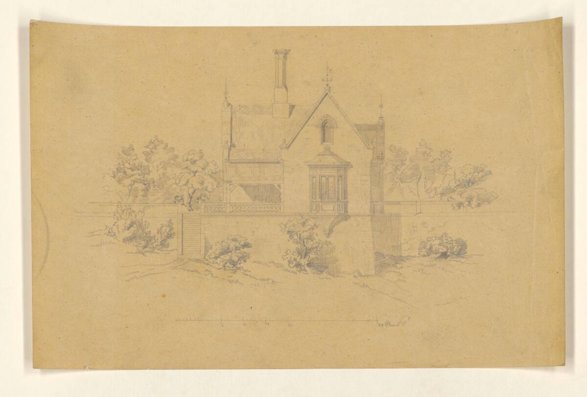 Villenentwurf mit umgebendem Garten, Aufriss, Inv. Nr.: AZ8736