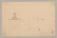 Wien, Maria Theresien-Denkmal, Entwurf, Grundriss und Aufriss, Wien, Hofmuseen, Entwurf zur rüc…