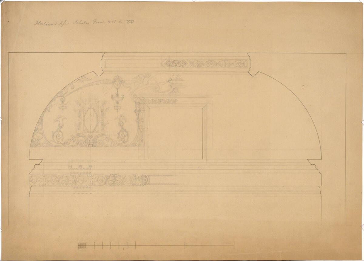 Wien, Kunsthistorisches Hofmuseum, Entwurf zur Gewölbegestaltung eines Saales, Aufriss, Inv. Nr…