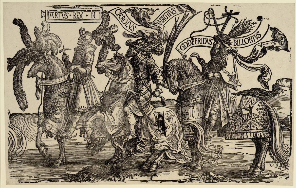 Lucas Hugensz. van Leyden, Artus, Karl der Große, Gottfried von Bouillon, Inv. Nr.: DG1926/1886