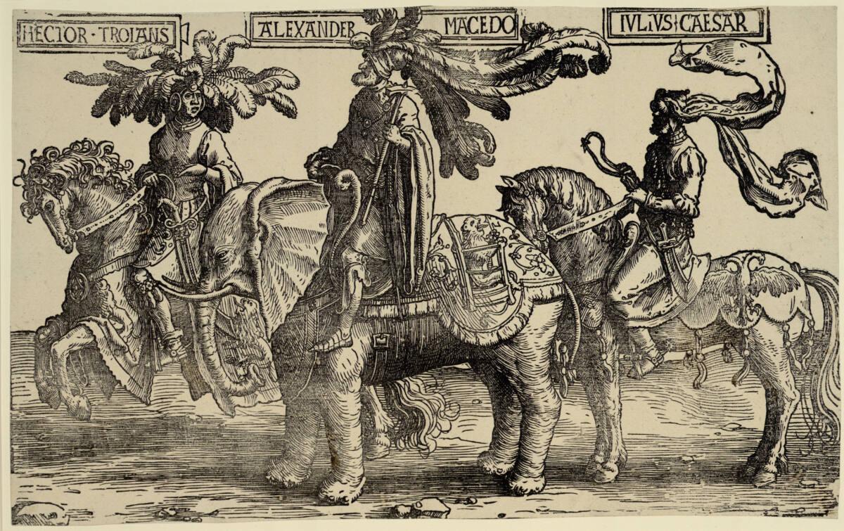 Lucas Hugensz. van Leyden, Hektor von Troja, Alexander der Große, Julius Cäsar, Inv. Nr.: DG192…