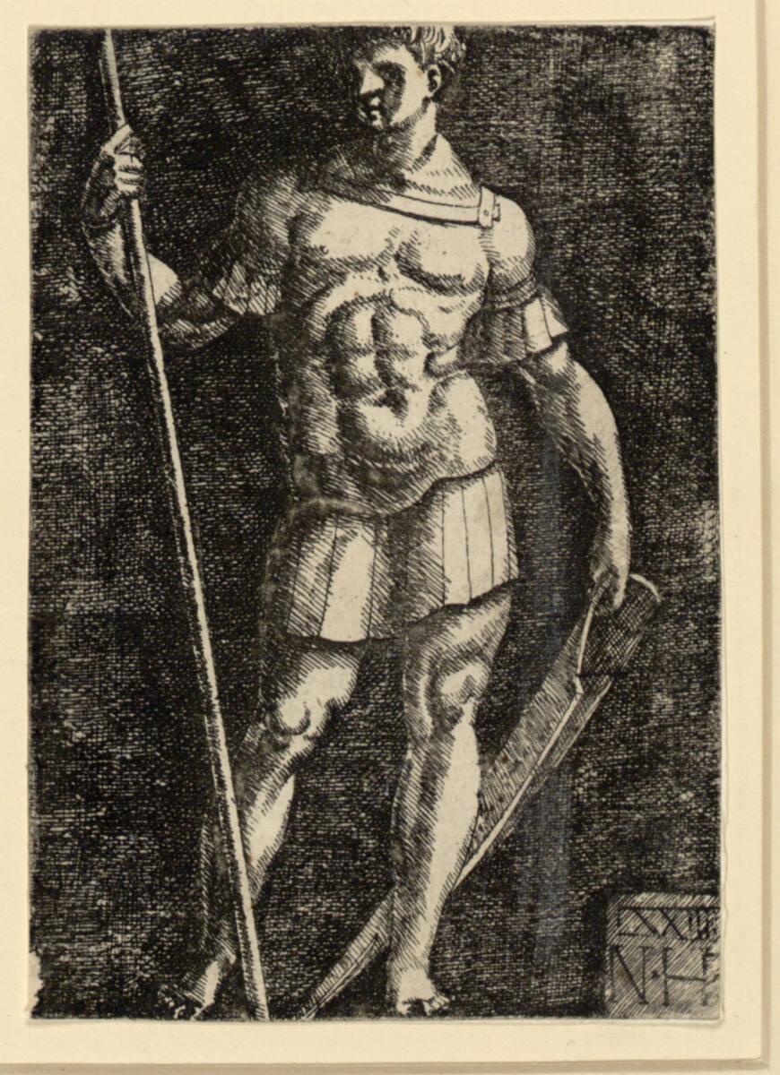 Nikolaus Hogenberg, Römischer Krieger, Frontalansicht, Inv. Nr.: DG1949/461