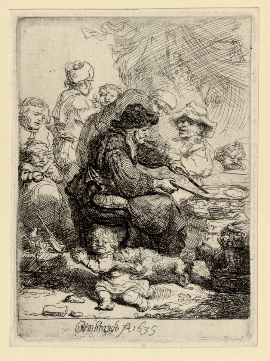 Die Pfannkuchenbäckerin, Rembrandt, 1635