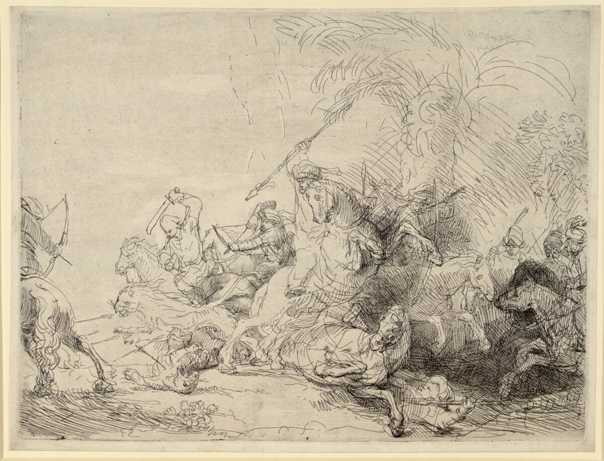 Die große Löwenjagd, Rembrandt, 1641