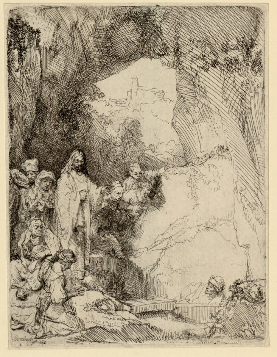 Die Auferweckung des Lazarus (kleine Platte), Rembrandt, 1642