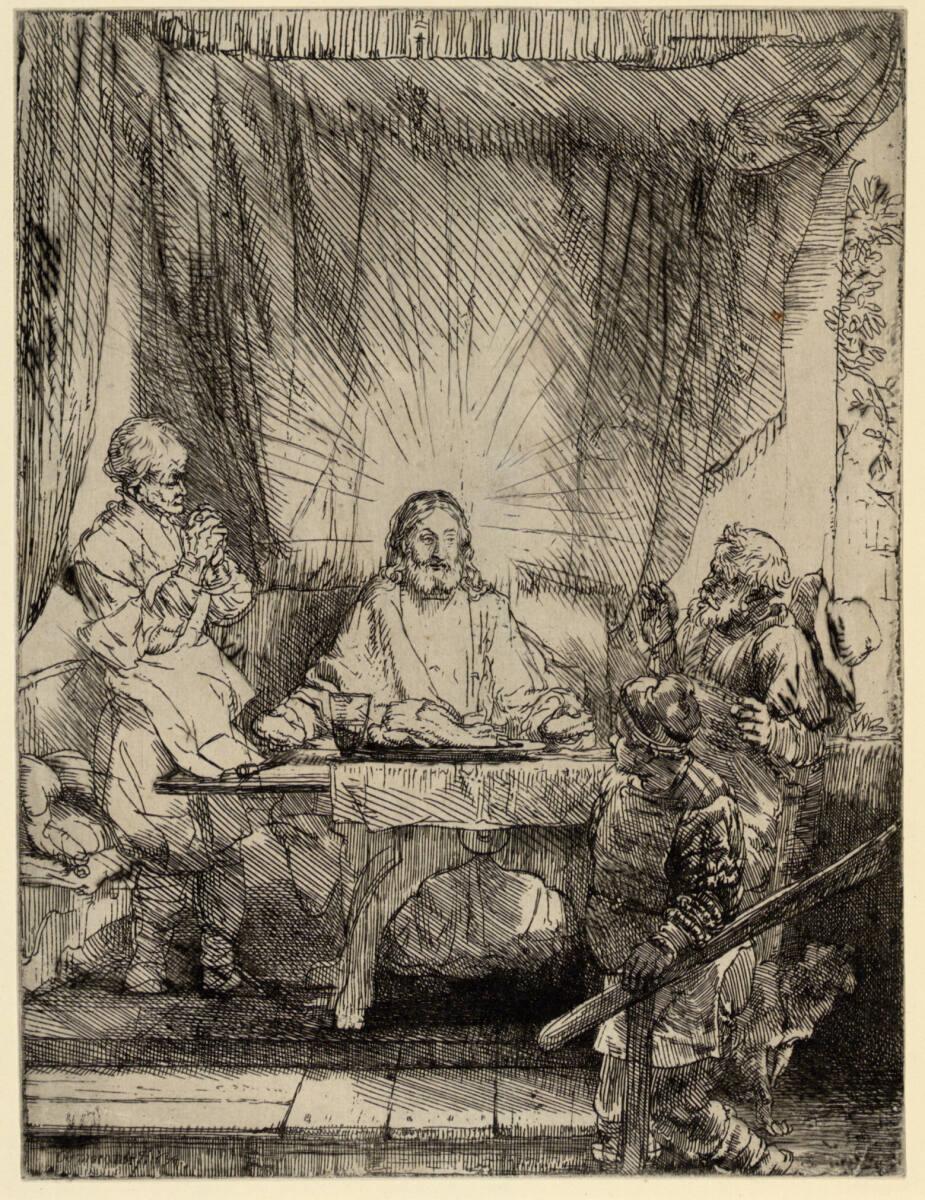 Rembrandt Harmensz. van Rijn, Christus im Emmaus, Inv. Nr.: DG1926/167