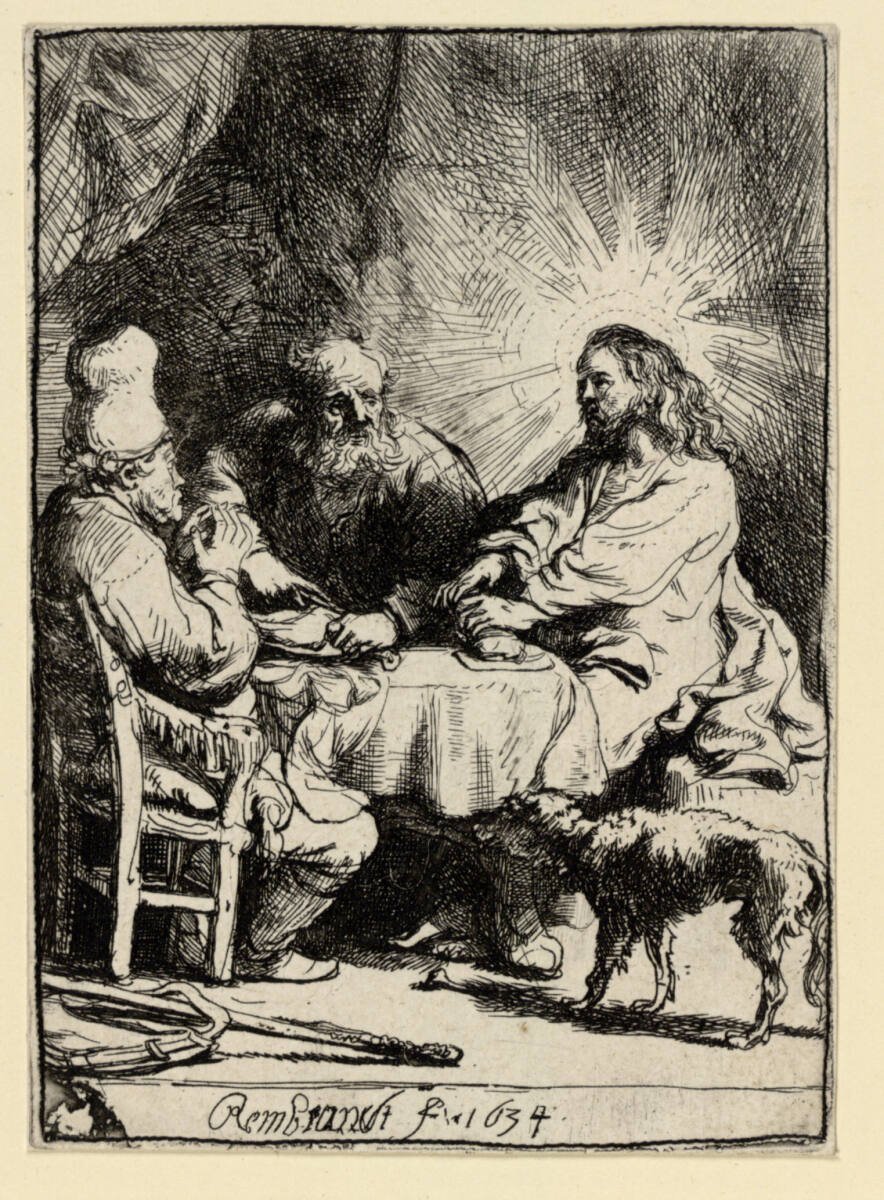 Christus im Emmaus, klein, Rembrandt, 1634