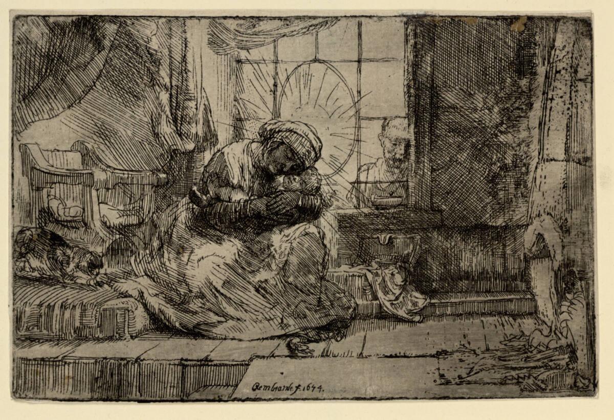 Rembrandt Harmensz. van Rijn, Die heilige Familie mit der Katze, Inv. Nr.: DG1926/125