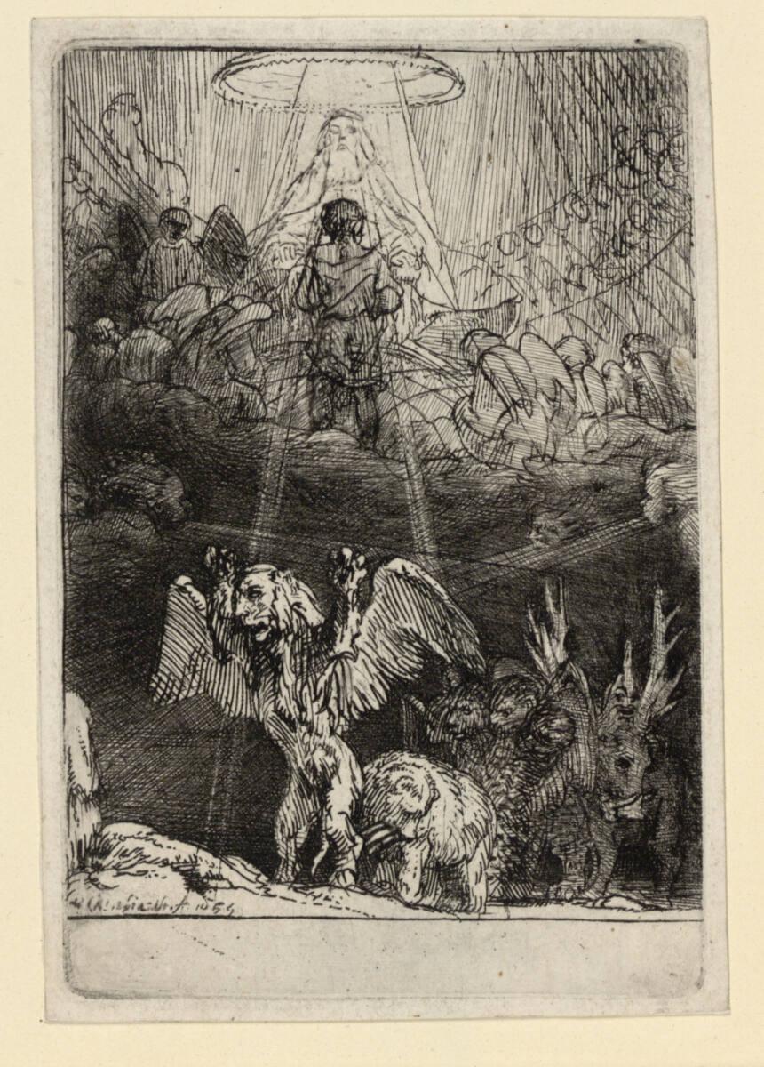 Rembrandt Harmensz. van Rijn, Die Vision Daniels (Illustration zu  Menasse ben Israels "Piedra …