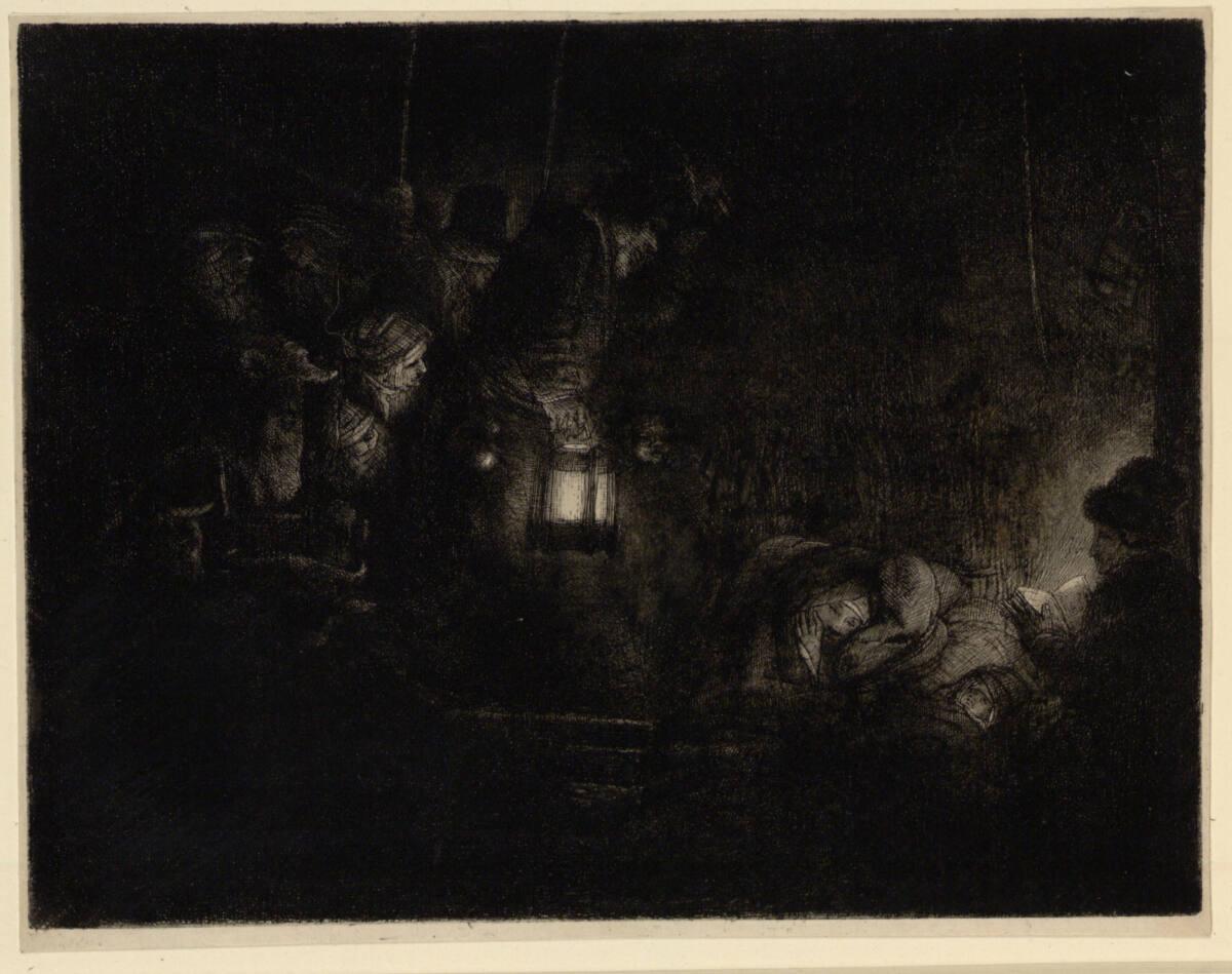 Rembrandt Harmensz. van Rijn, Die Anbetung der Hirten bei Laternenschein, Inv. Nr.: DG1926/81