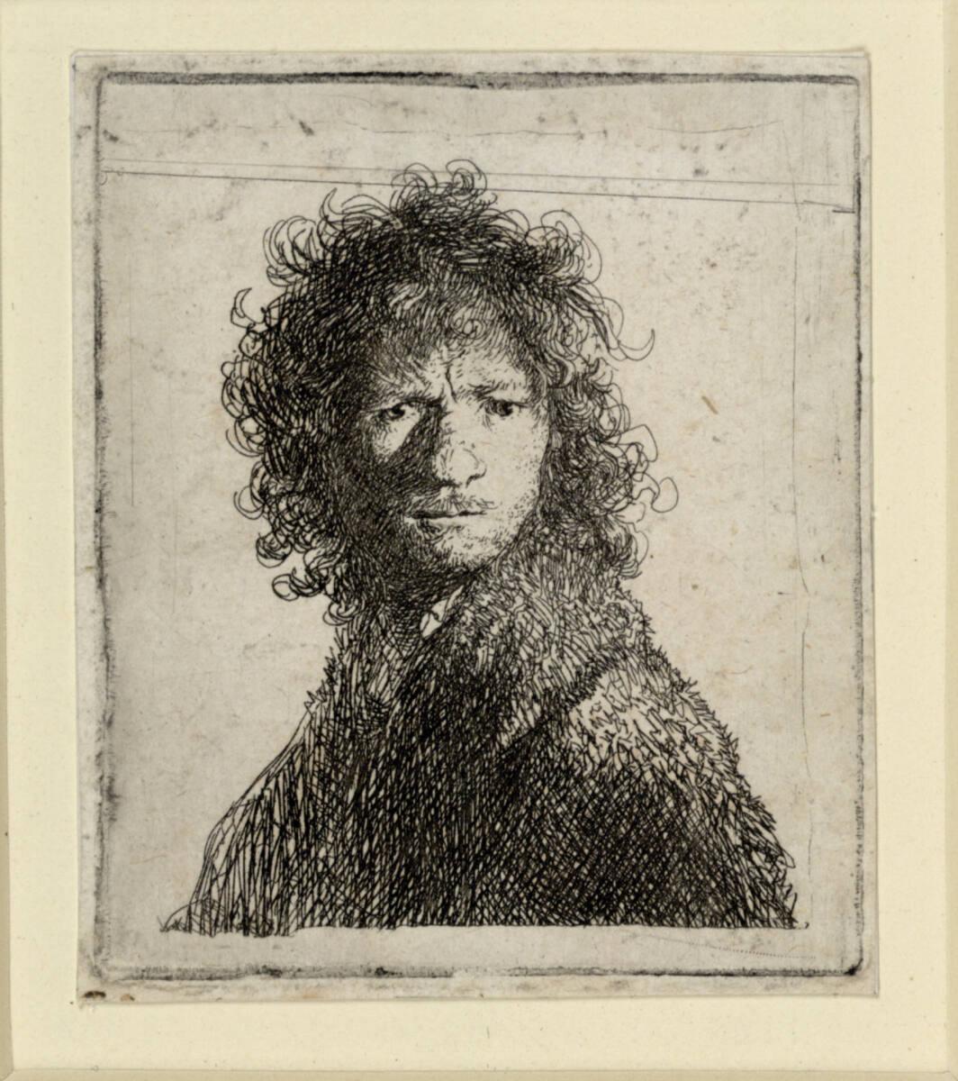 Selbstbildnis mit gerunzelter Stirn, Rembrandt, 1630