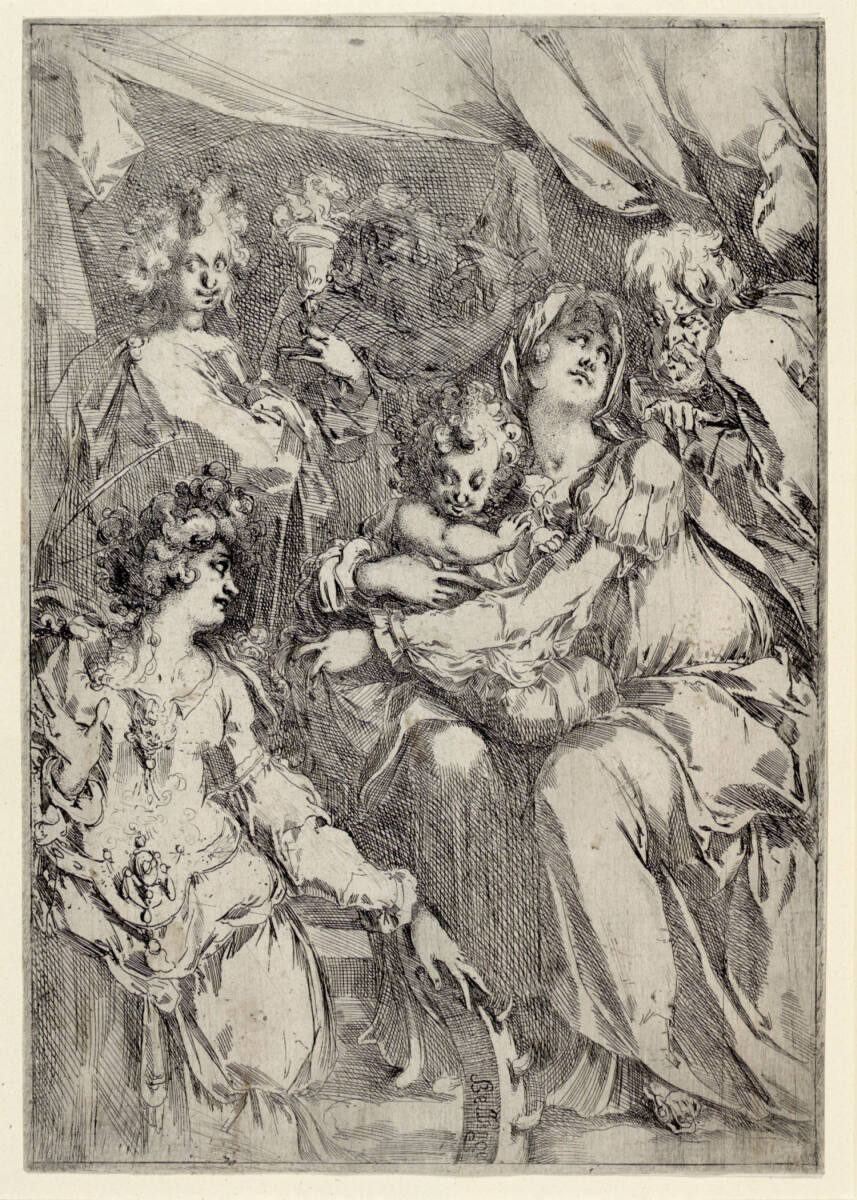 Heilige Familie mit heiliger Katharina, heiligem Johannes und einem Engel, Jacques Bellange