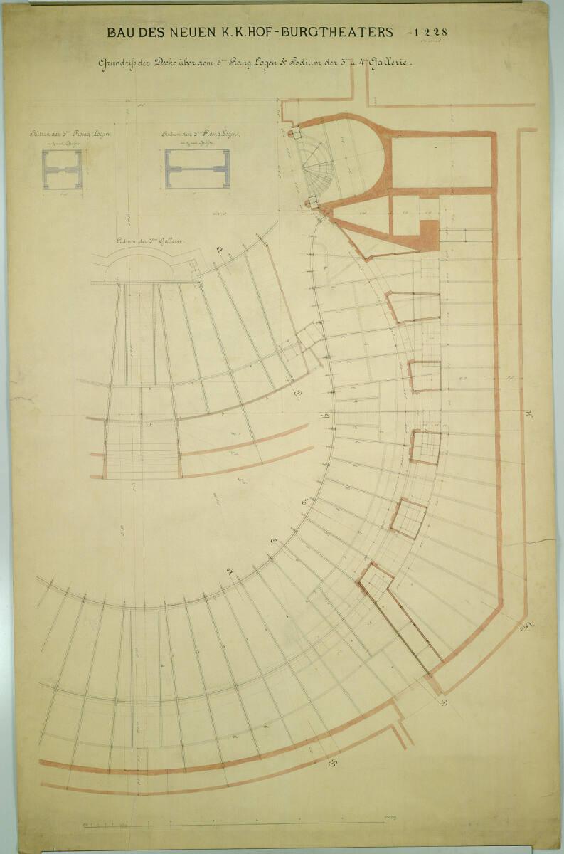 Carl von Hasenauer, Wien I, Burgtheater, Zuschauerraum, 3. Rang, Deckenkonstruktion, Inv. Nr.: …