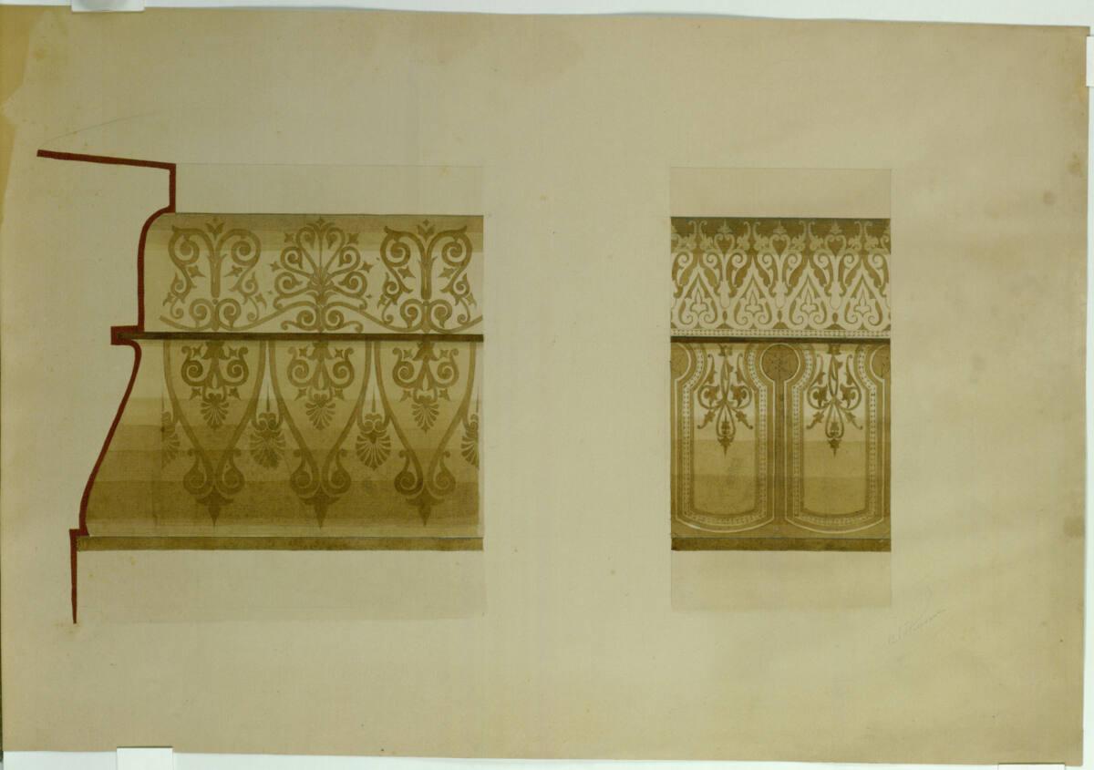 Carl von Hasenauer, Gesims, Dekorationsentwürfe, Inv. Nr.: CHA233