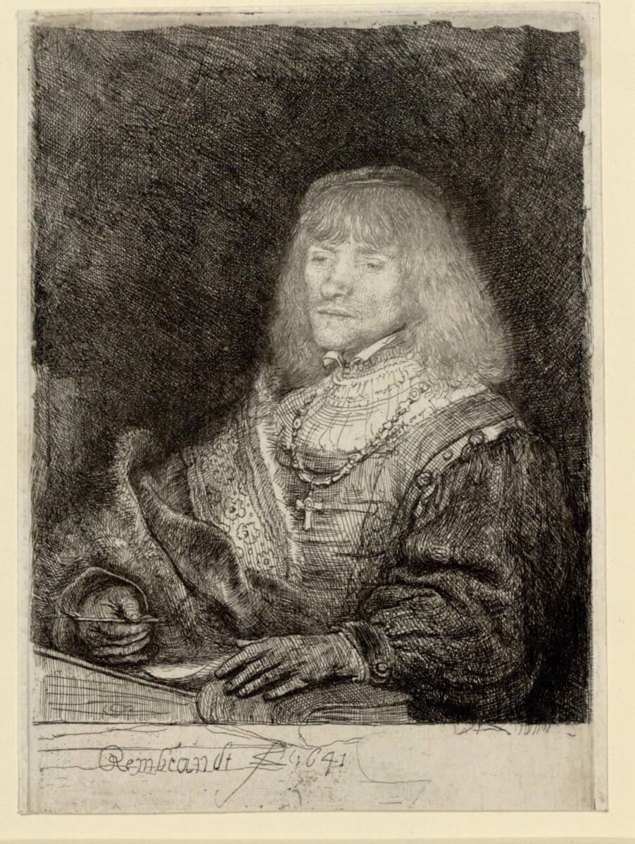 Mann mit Halskette und Kreuz, Rembrandt, 1641