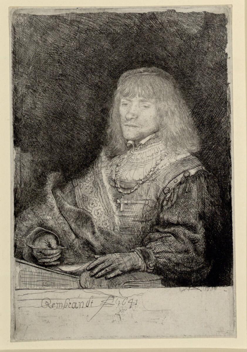 Mann mit Halskette und Kreuz, Rembrandt, 1641
