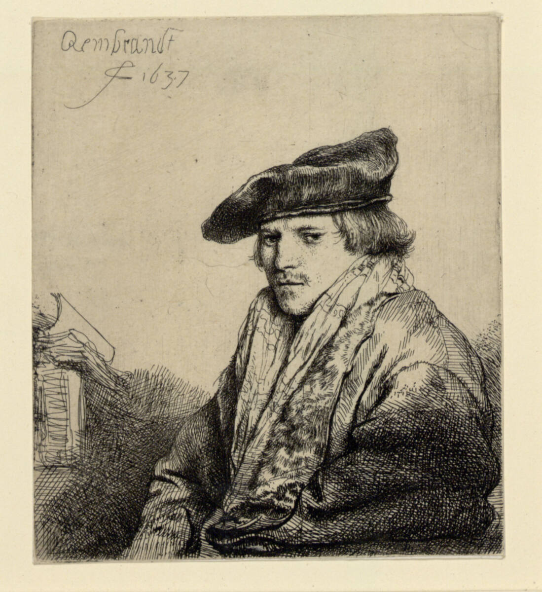 Junger Mann mit Samtmütze, Rembrandt, 1637