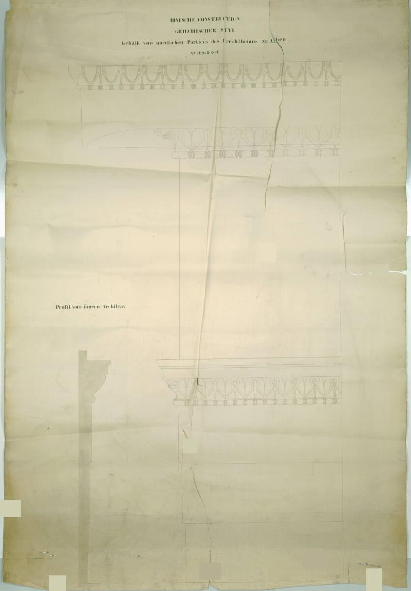 Carl von Hasenauer, Ionische Ordnung, Gebälk vom nördlichen Portikus des Erechteions in Athen, …