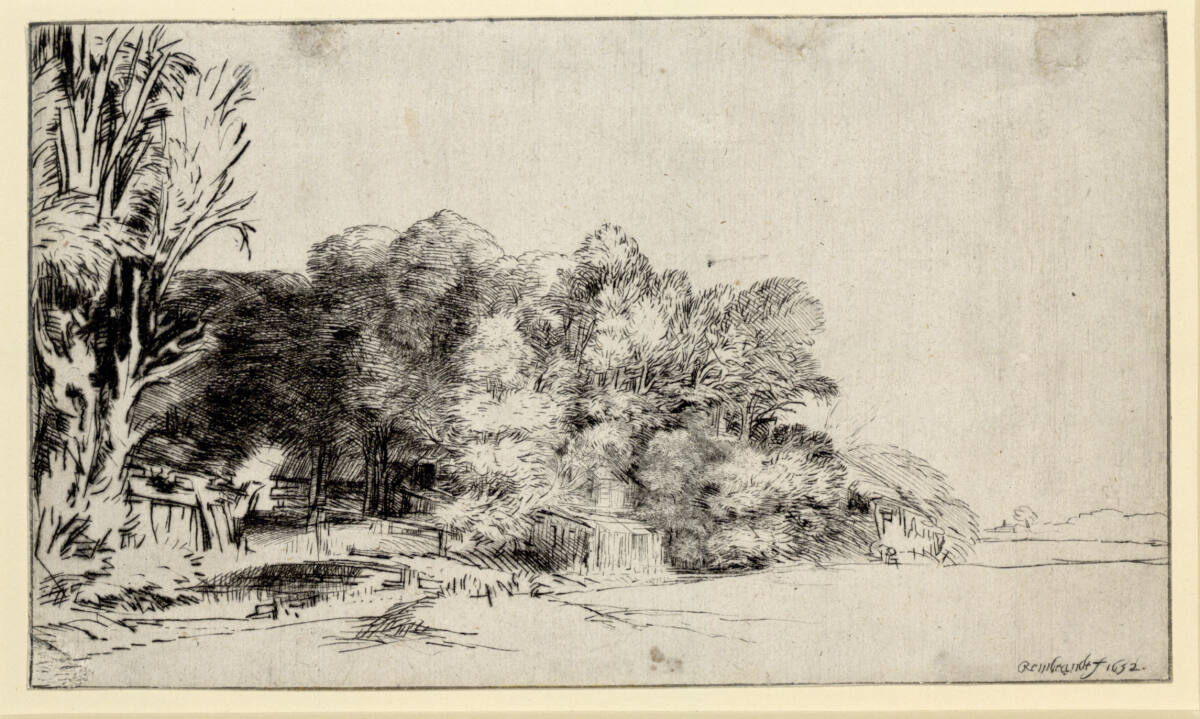 Baumgruppe mit einem Fernblick, Rembrandt, 1652