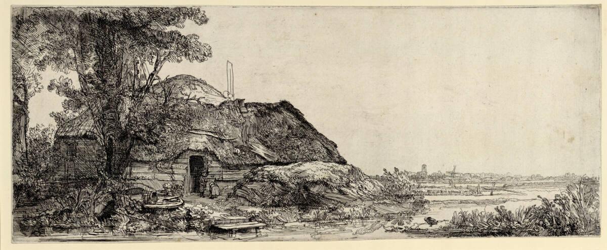 Die Hütte bei dem grossen Baum, Rembrandt, 1641