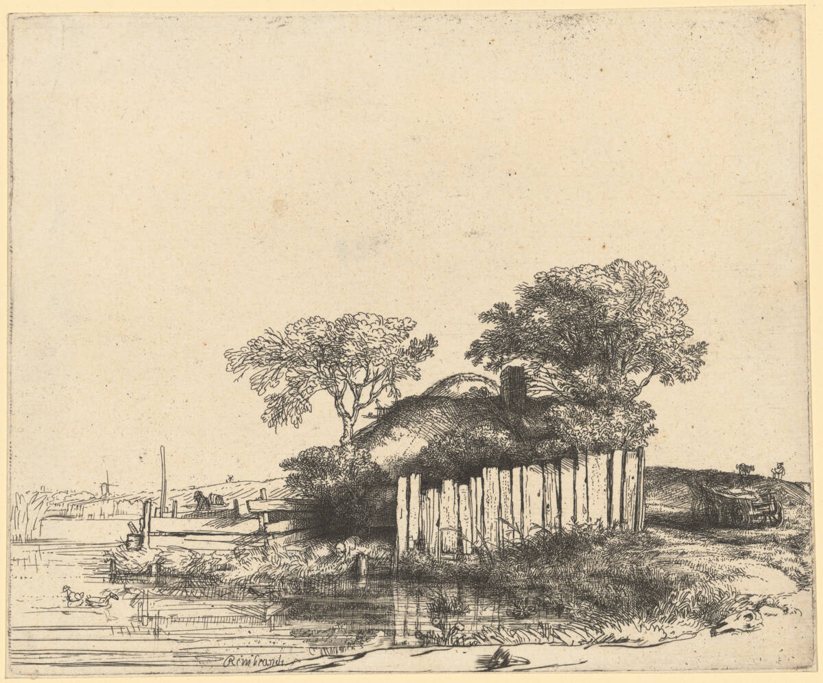 Die Hütte hinter dem Plankenzaun, Rembrandt, 1648