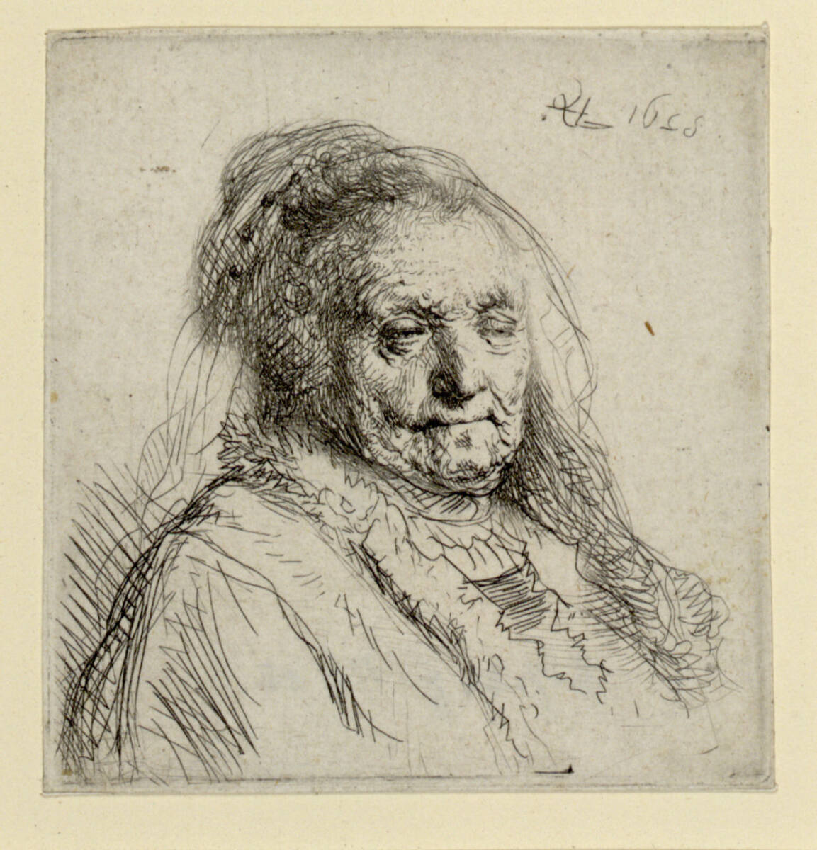 Brustbild der Mutter Rembrandts, Rembrandt, 1628
