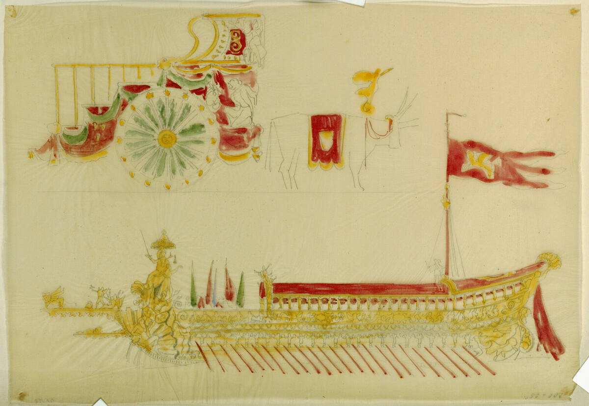 Triumphwagen und Bucentoro, Aufrisse, Carl von Hasenauer