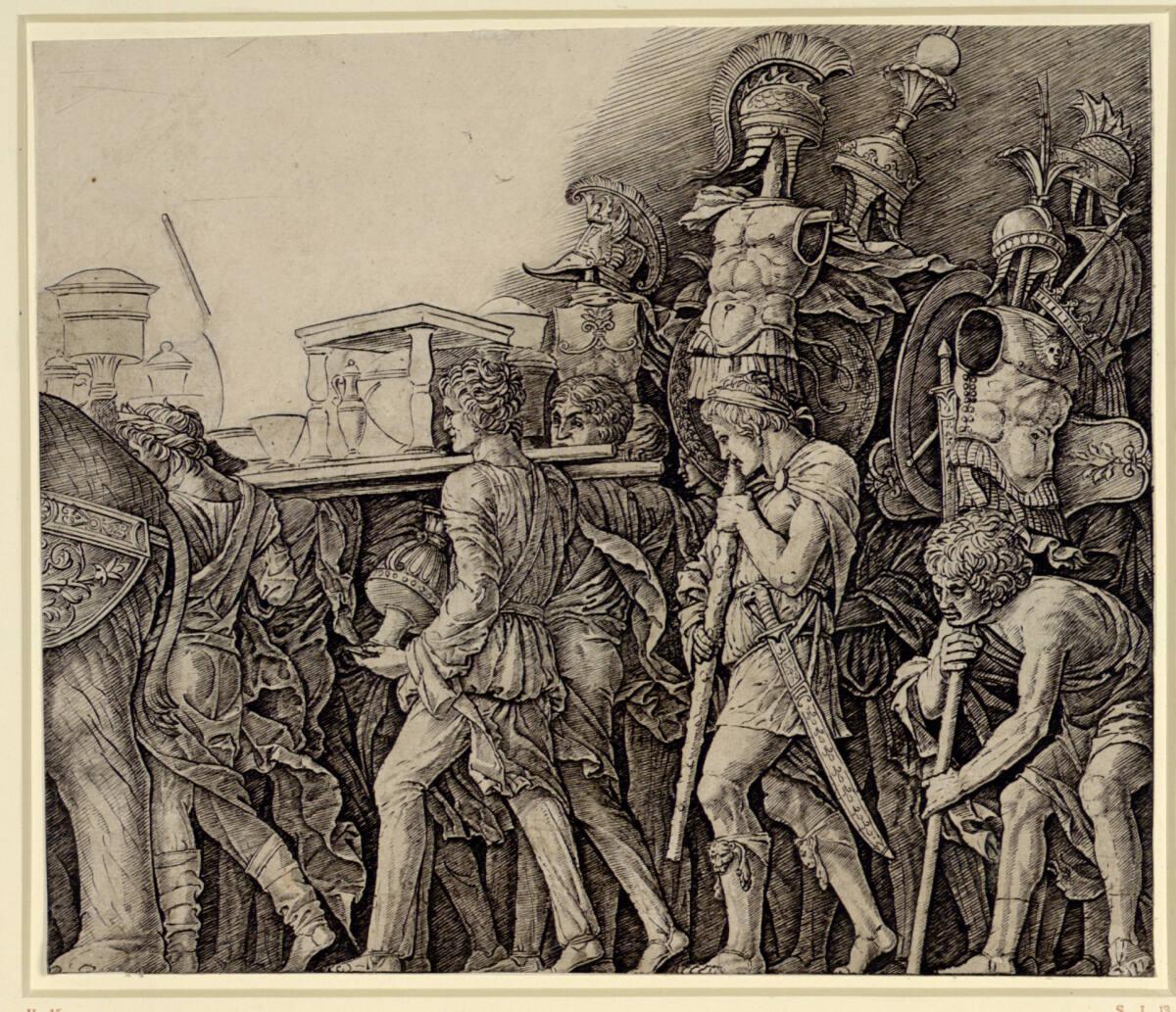 Anonym, Der Triumph Cäsars: Soldaten tragen Trophäen, Inv. Nr.: DG1951/387